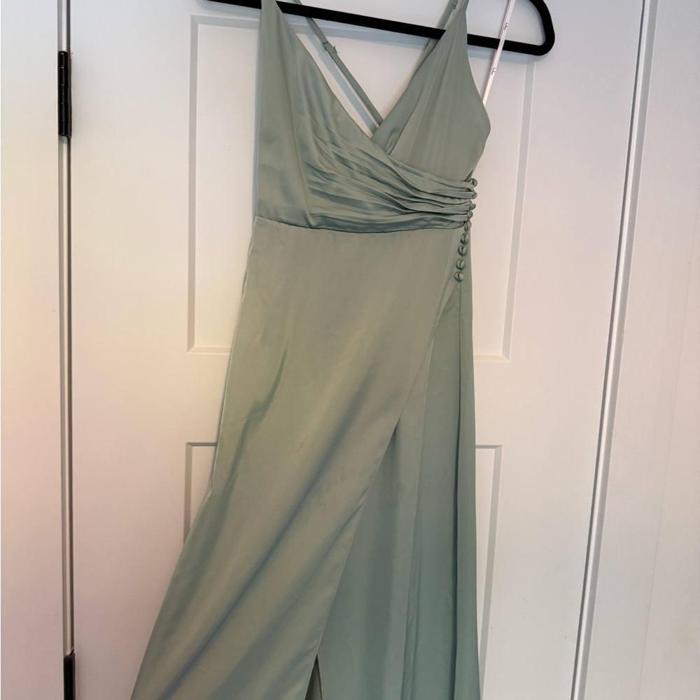 Lulu's Sage Green Elegant Dress